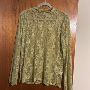 Love Tree Green Lace Blouse